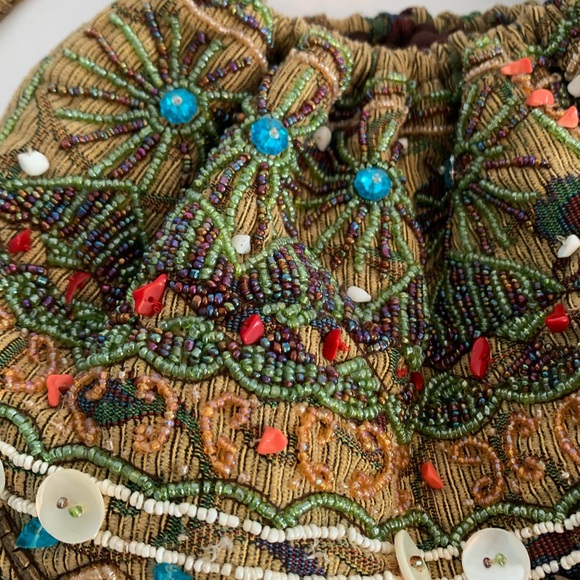 Beaded Tapestry Boho Hobo Shoulder Bag - Picture 9 of 13